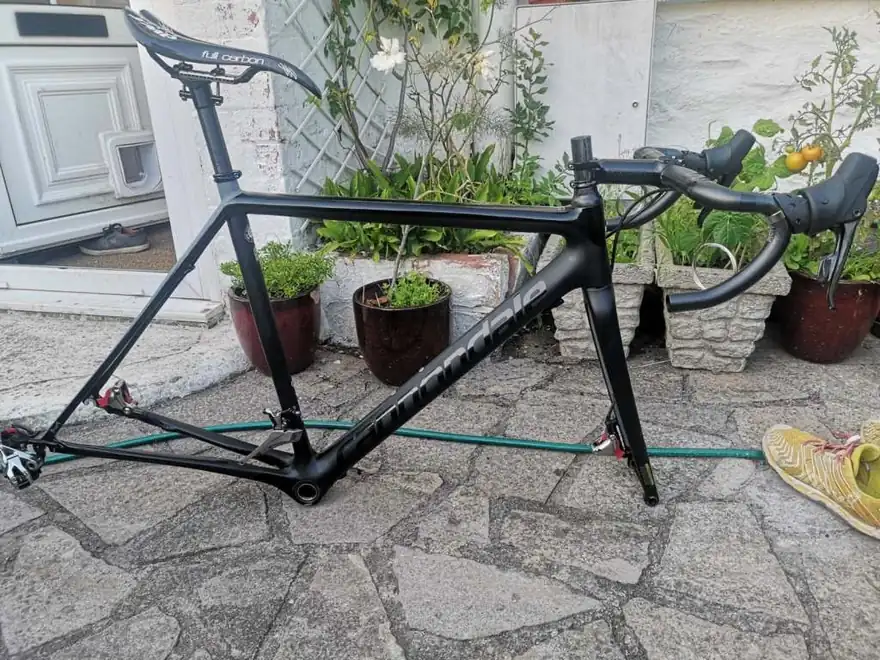 Photograph from the Horsepower Coaching blog post The Lightest Disc Brake Bike???