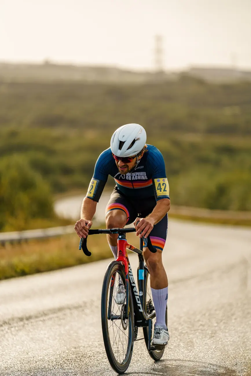 Tom Cooling racing the National Time Trial Championships in Horsepower kit